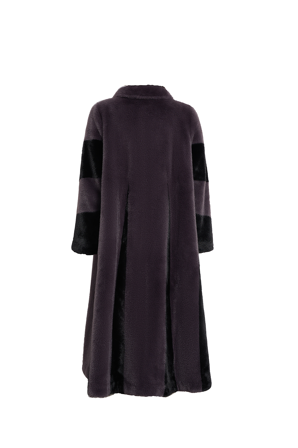 Scott Cashmere Women's Fur Long Coat Exclusive Design - Grey/Black