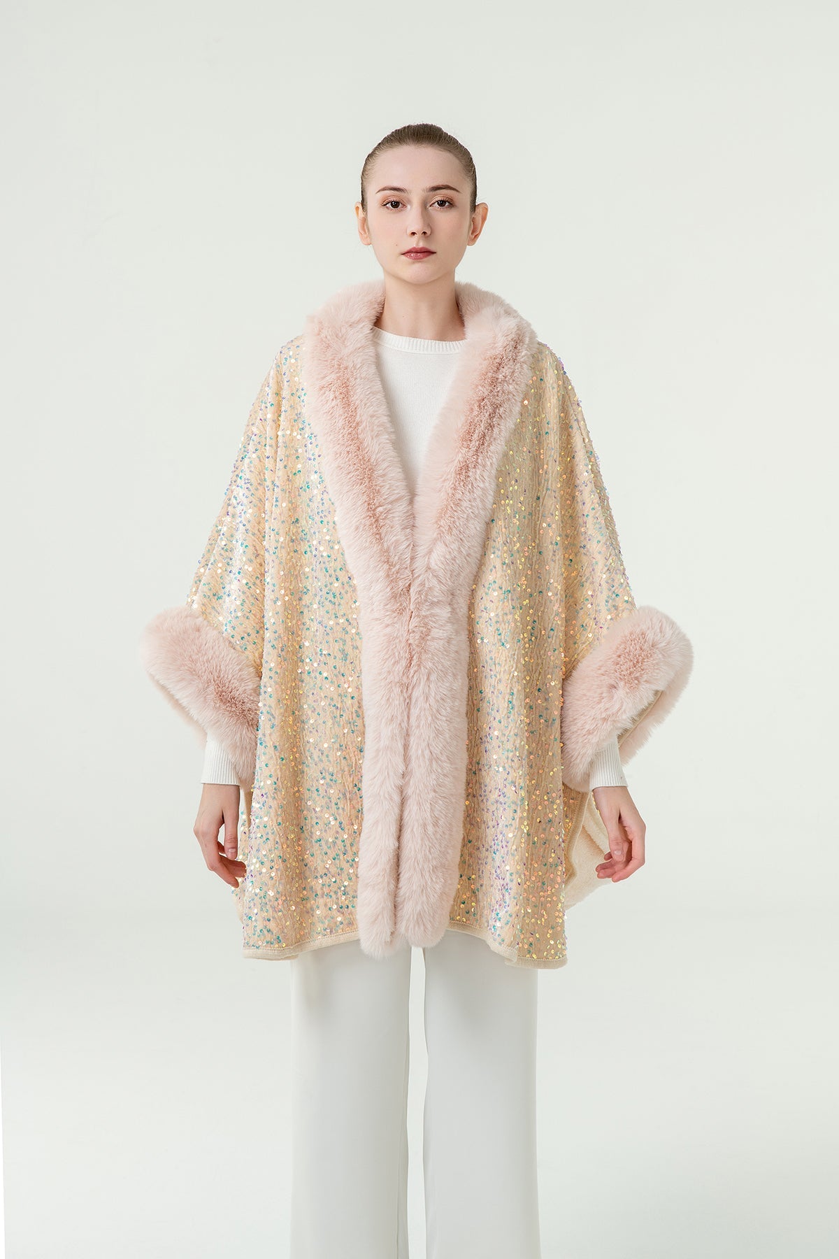 Scott Cashmere Women's Cape Exclusive Design - Pink