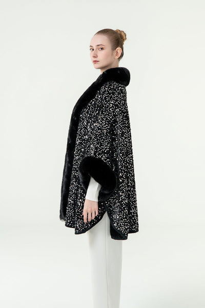 Scott Cashmere Women's Cape Exclusive Design - Black