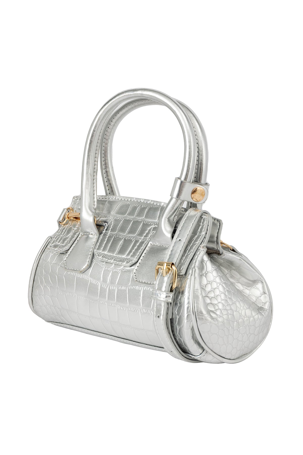 Women's Handbag Lucchi Design - Croco Silver