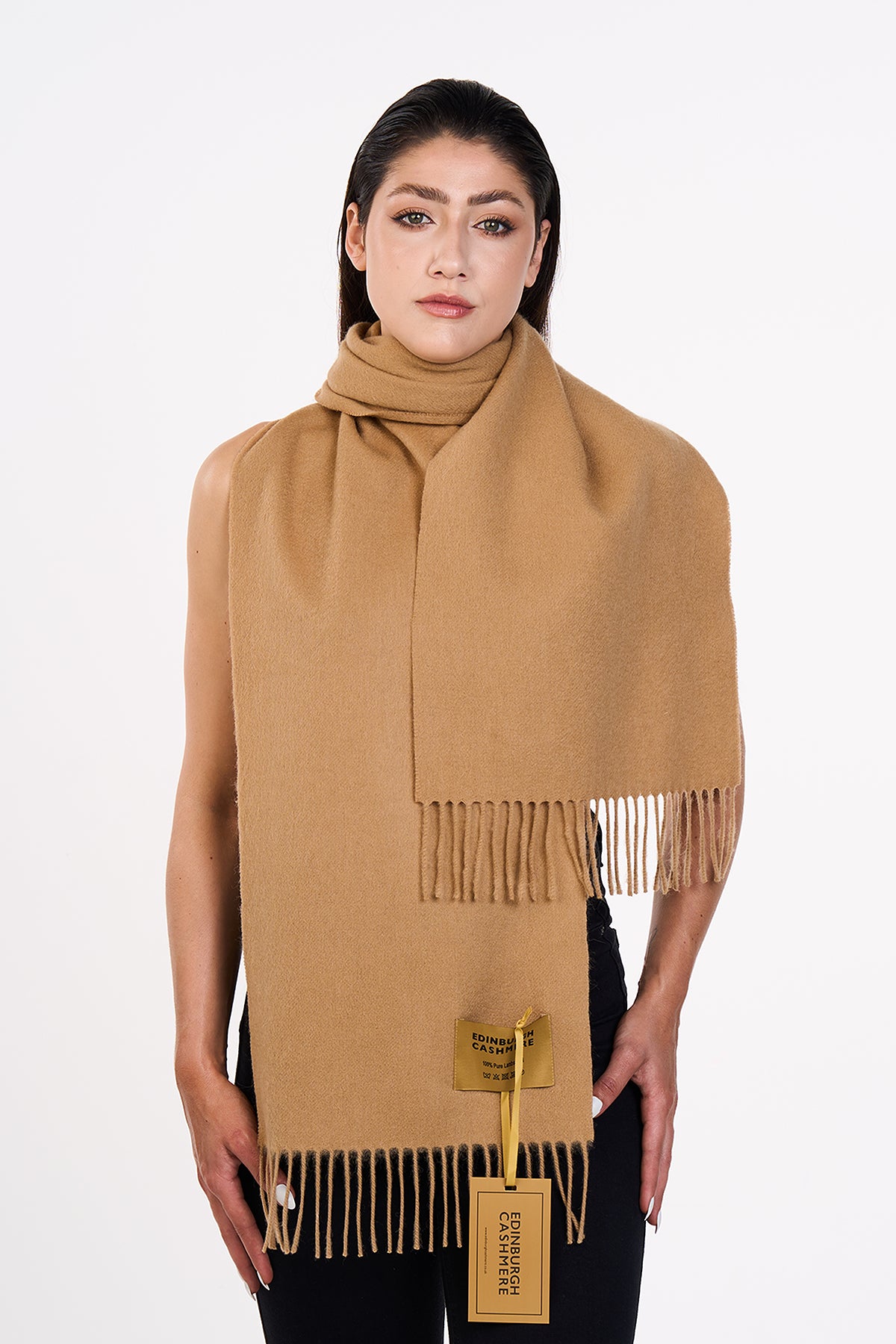 Scott Cashmere 100% Pure Cashmere Scarf Camel - Small