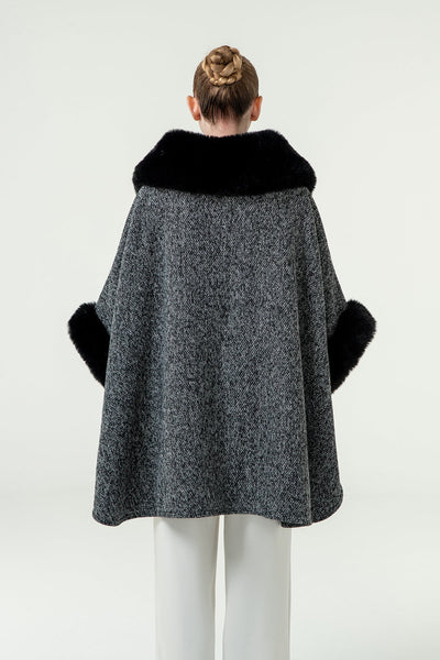 Scott Cashmere Women's Cape Exclusive Design - Black