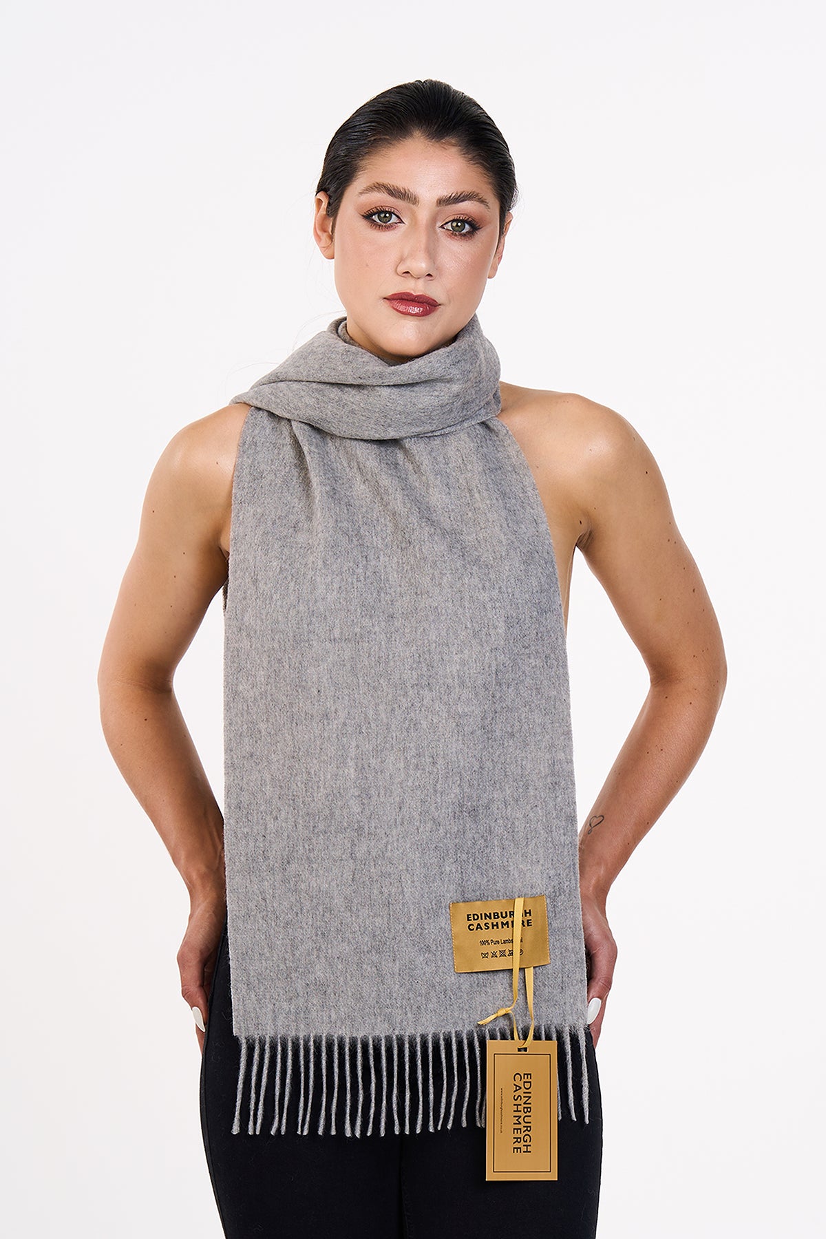 Scott Cashmere 100% Pure Cashmere Scarf Grey