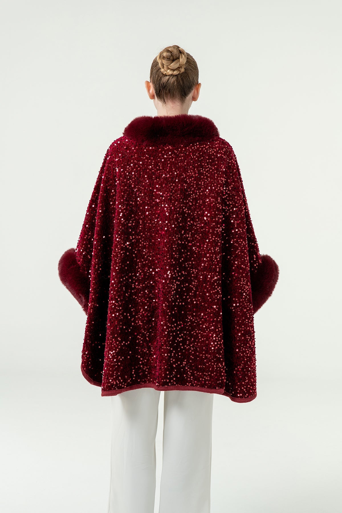 Scott Cashmere Women's Cape Exclusive Design - Red