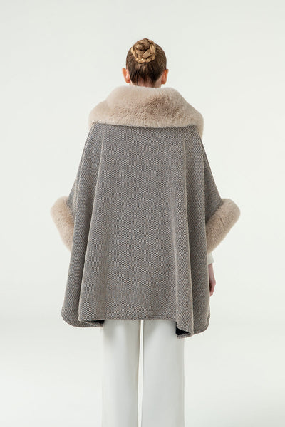 Scott Cashmere Women's Cape Exclusive Design - Grey