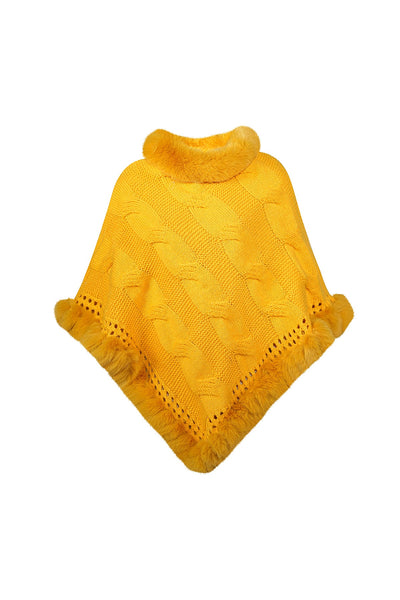 Scott Cashmere Women's Poncho Exclusive Design - Yellow