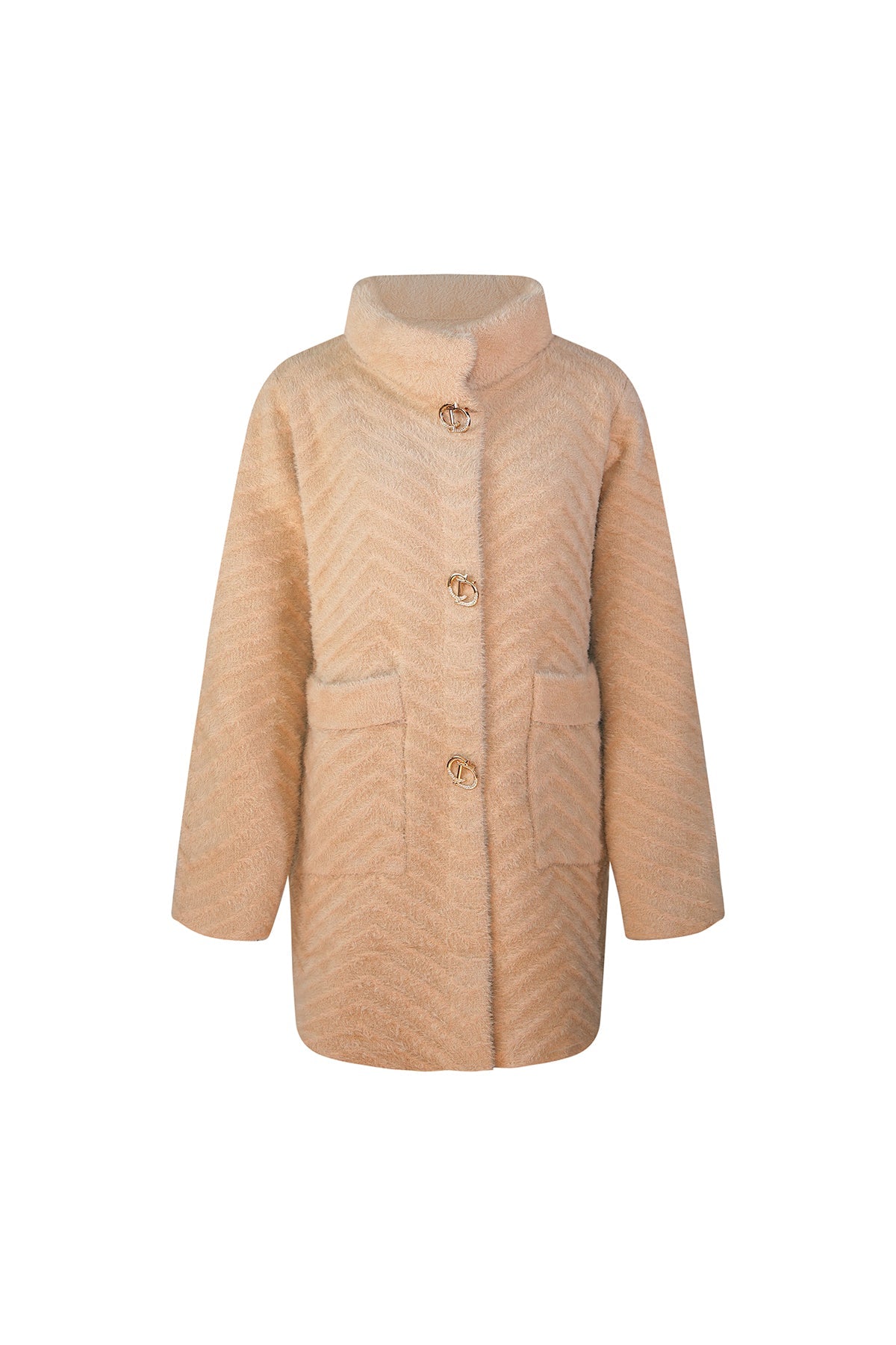 Scott Cashmere Women's Fur Coat Exclusive Design - Camel