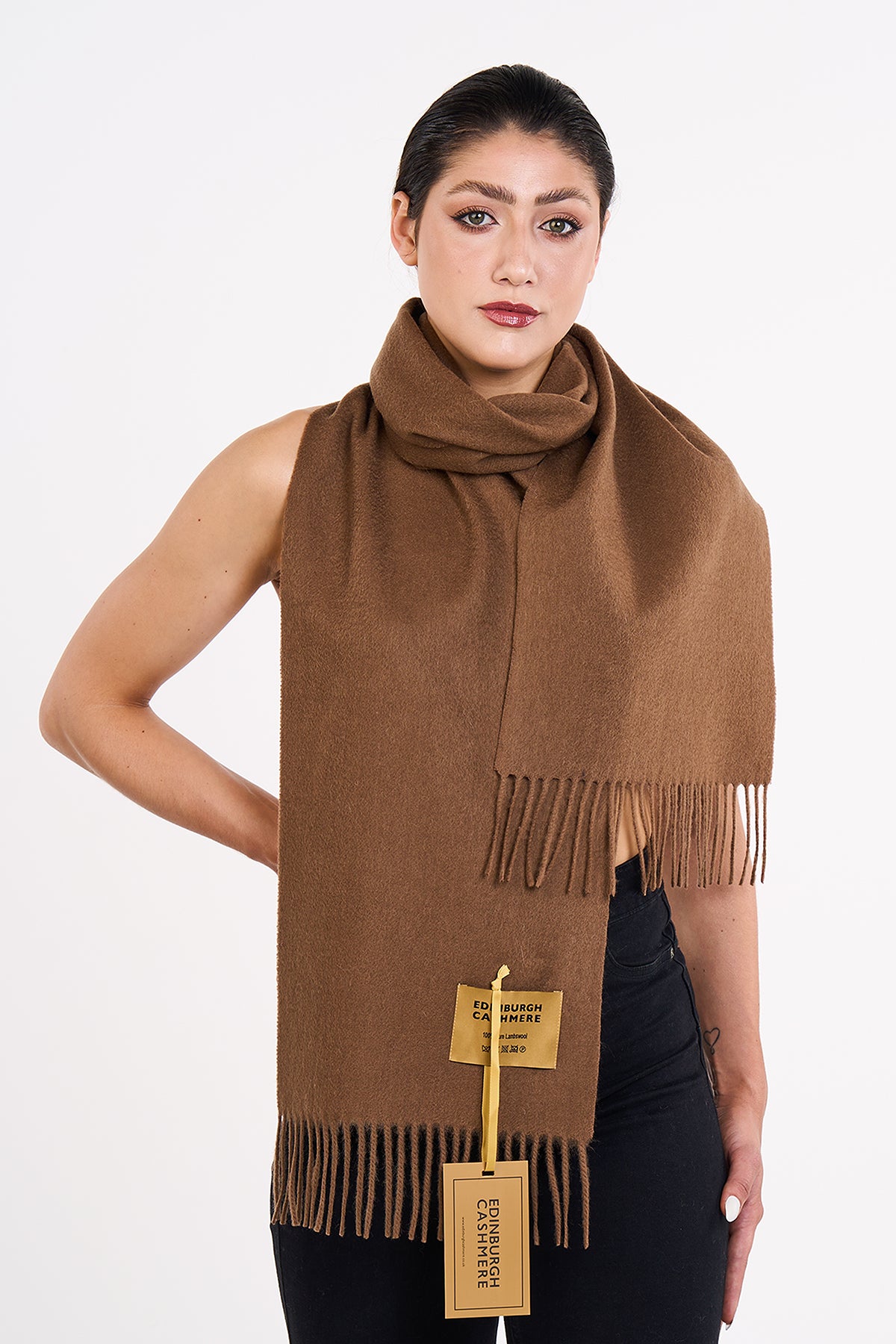 Scott Cashmere 100% Pure Cashmere Scarf Brown