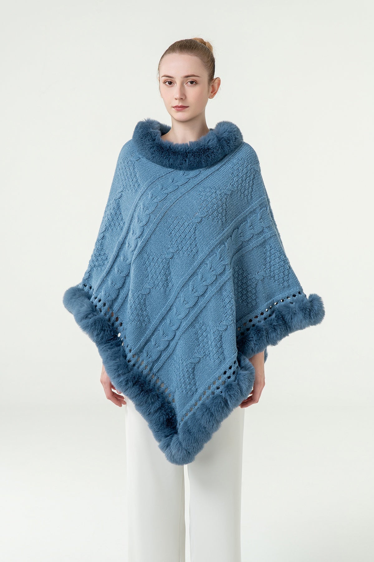 Women's Poncho Exclusive Design - Blue