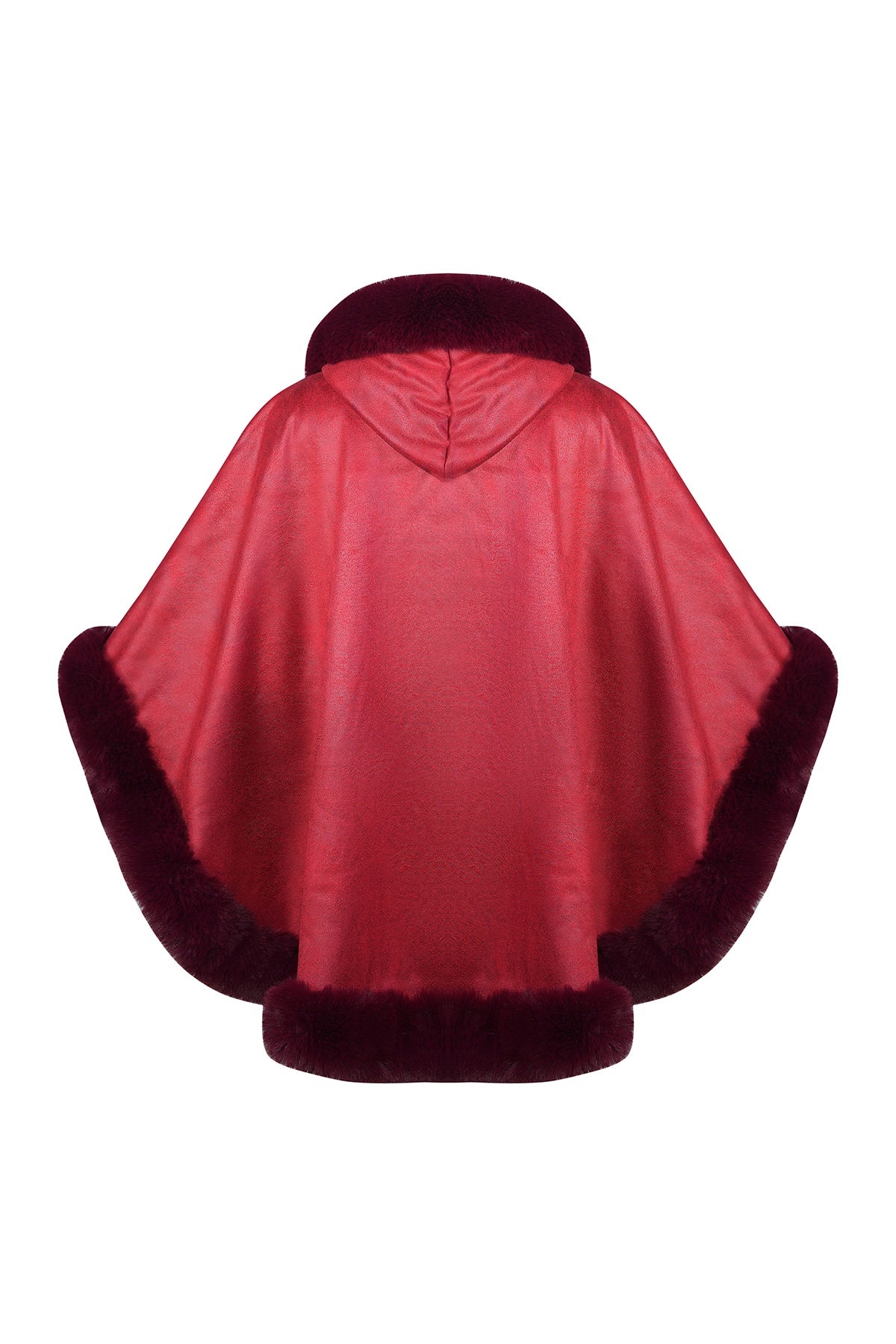 Scott Cashmere Women's Hooded Cape Exclusive Design - Red