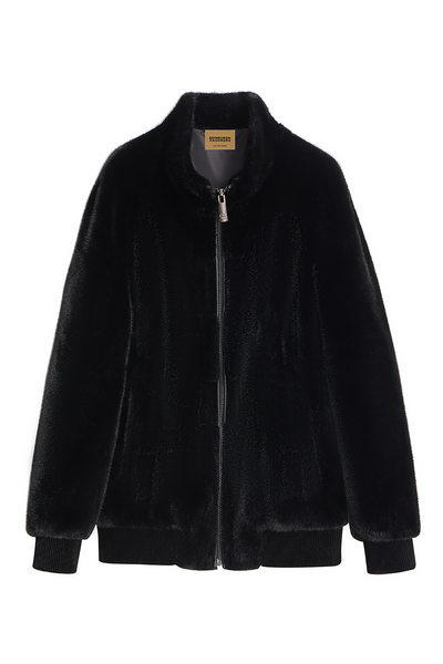 Scott Cashmere Men's Fur Jacket Exclusive Design - Black