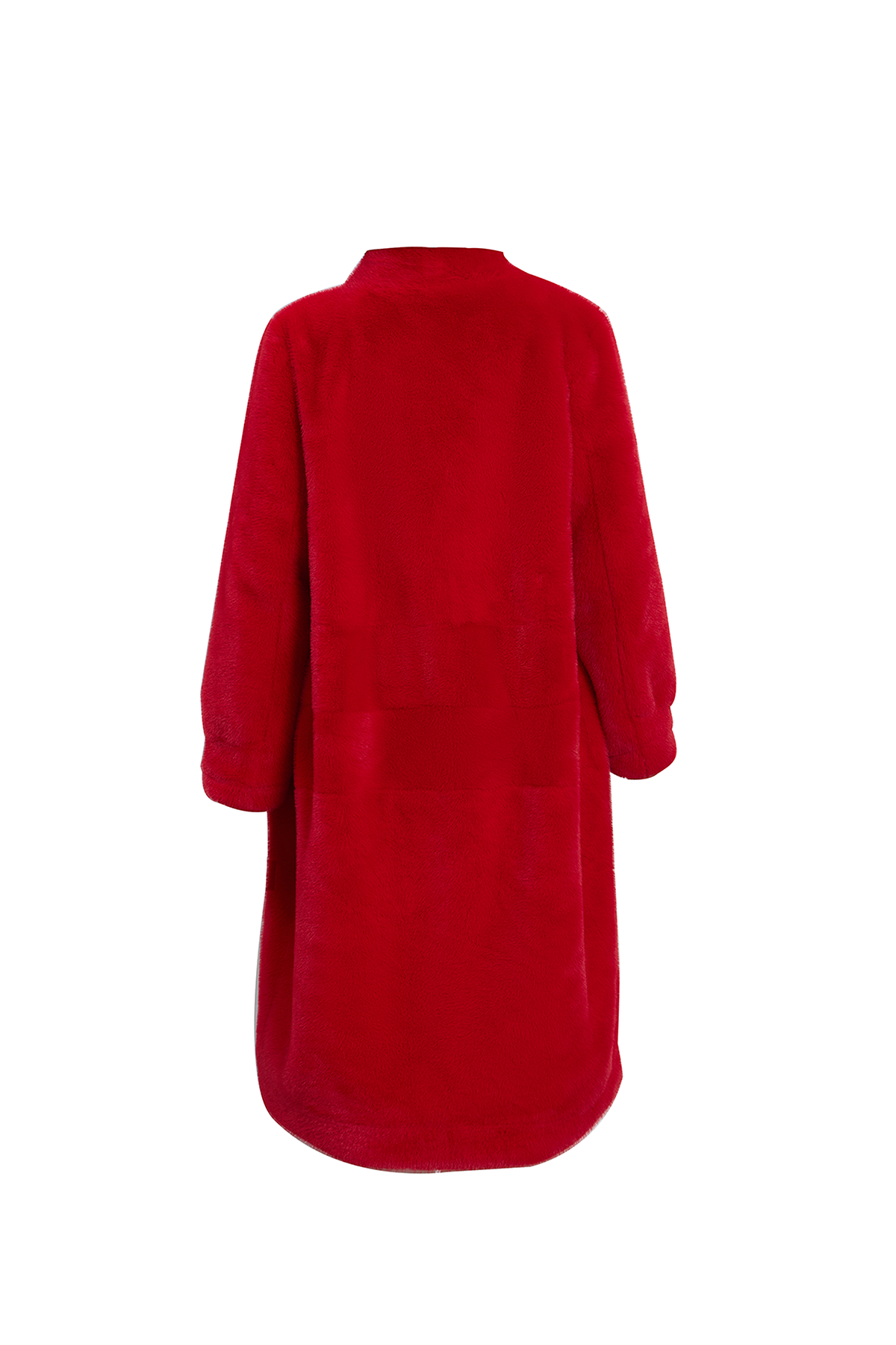 Scott Cashmere Women's Fur Long Coat Exclusive Design - Red