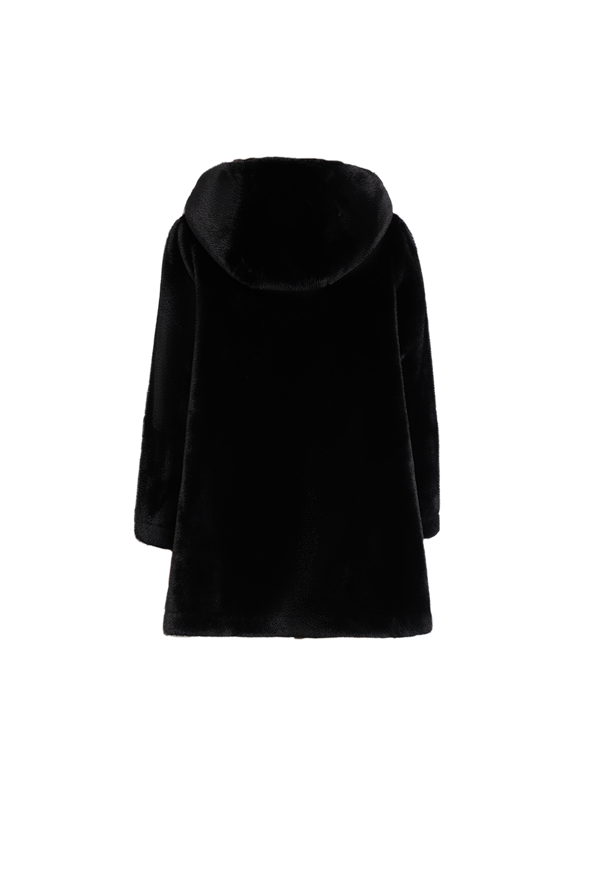 Scott Cashmere Women's Hooded Fur Short Coat Exclusive Design - Black