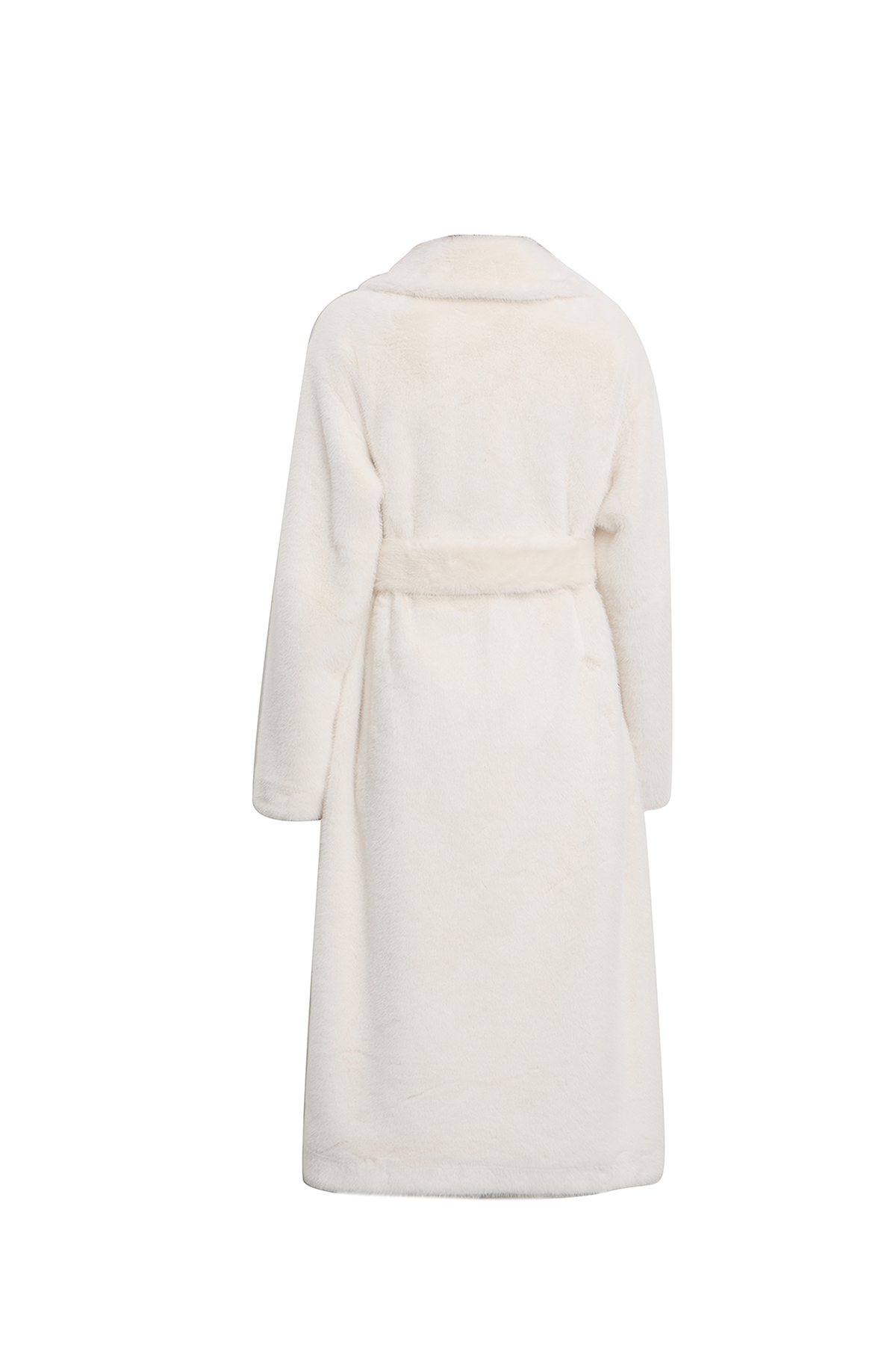 Scott Cashmere Women's Fur Long Coat Exclusive Design - White