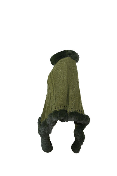 Scott Cashmere Women's Poncho Exclusive Design - Green