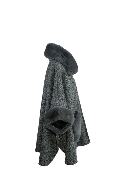 Scott Cashmere Women's Cape Exclusive Design - Dark Grey