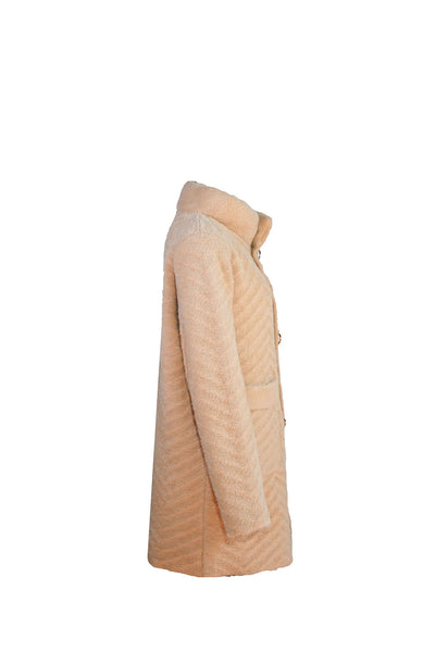 Scott Cashmere Women's Fur Coat Exclusive Design - Camel