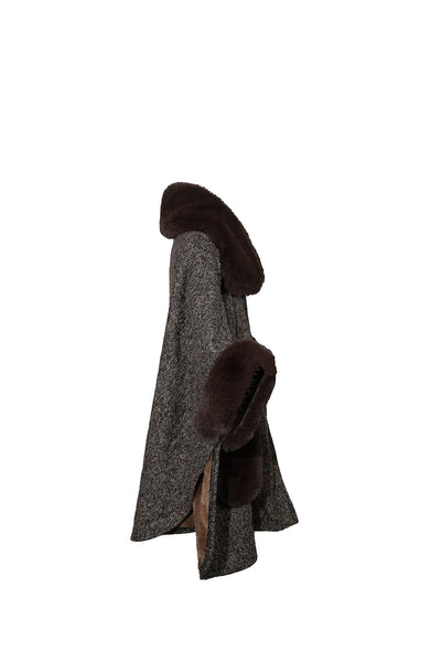 Scott Cashmere Women's Cape Exclusive Design - Brown