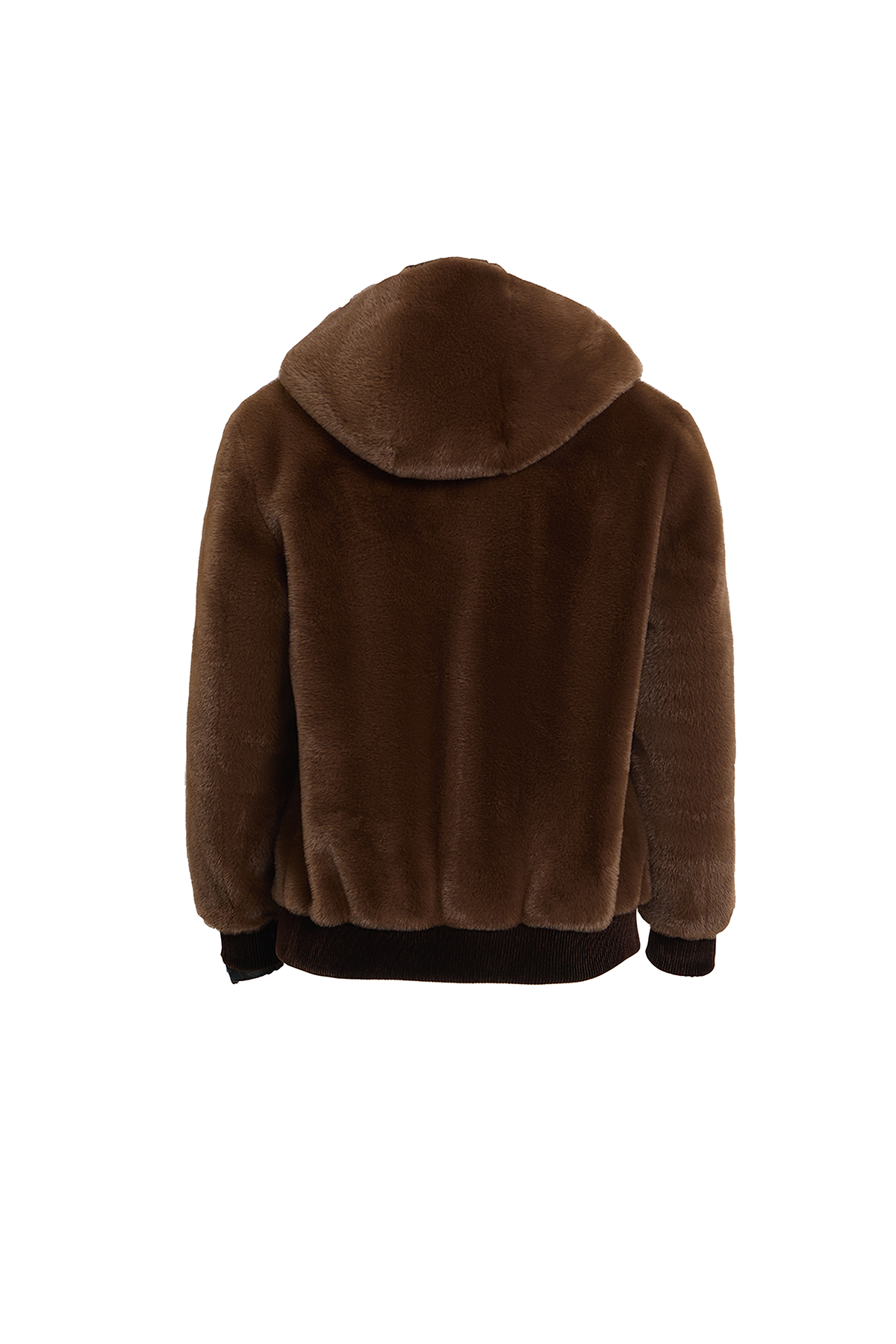 Scott Cashmere Men's Hooded Fur Jacket Exclusive Design - Brown