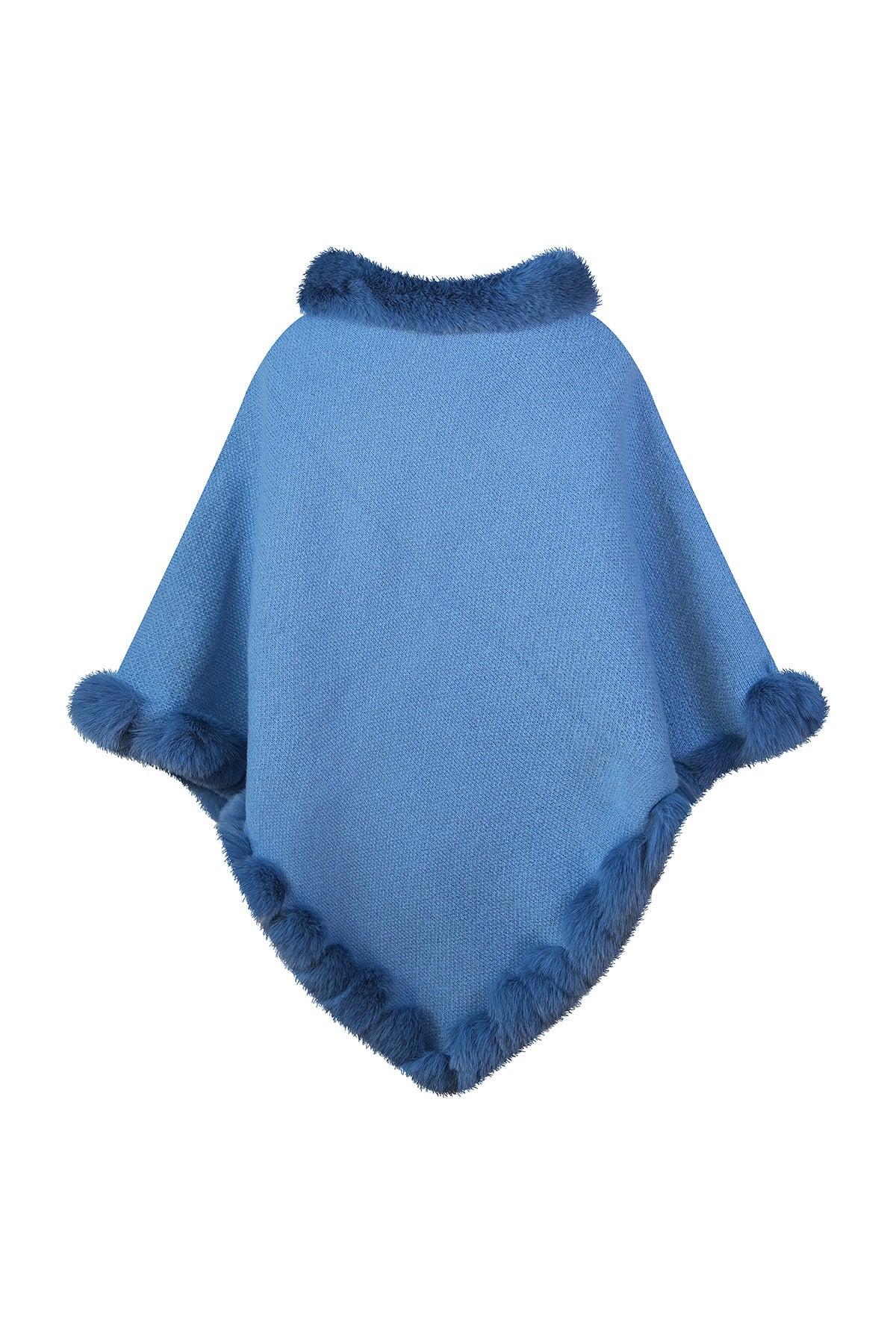 Scott Cashmere Women's Poncho Exclusive Design - Blue