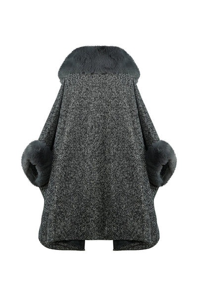 Scott Cashmere Women's Cape Exclusive Design - Dark Grey