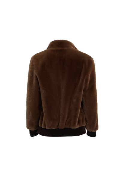 Scott Cashmere Men's Fur Jacket Exclusive Design - Brown