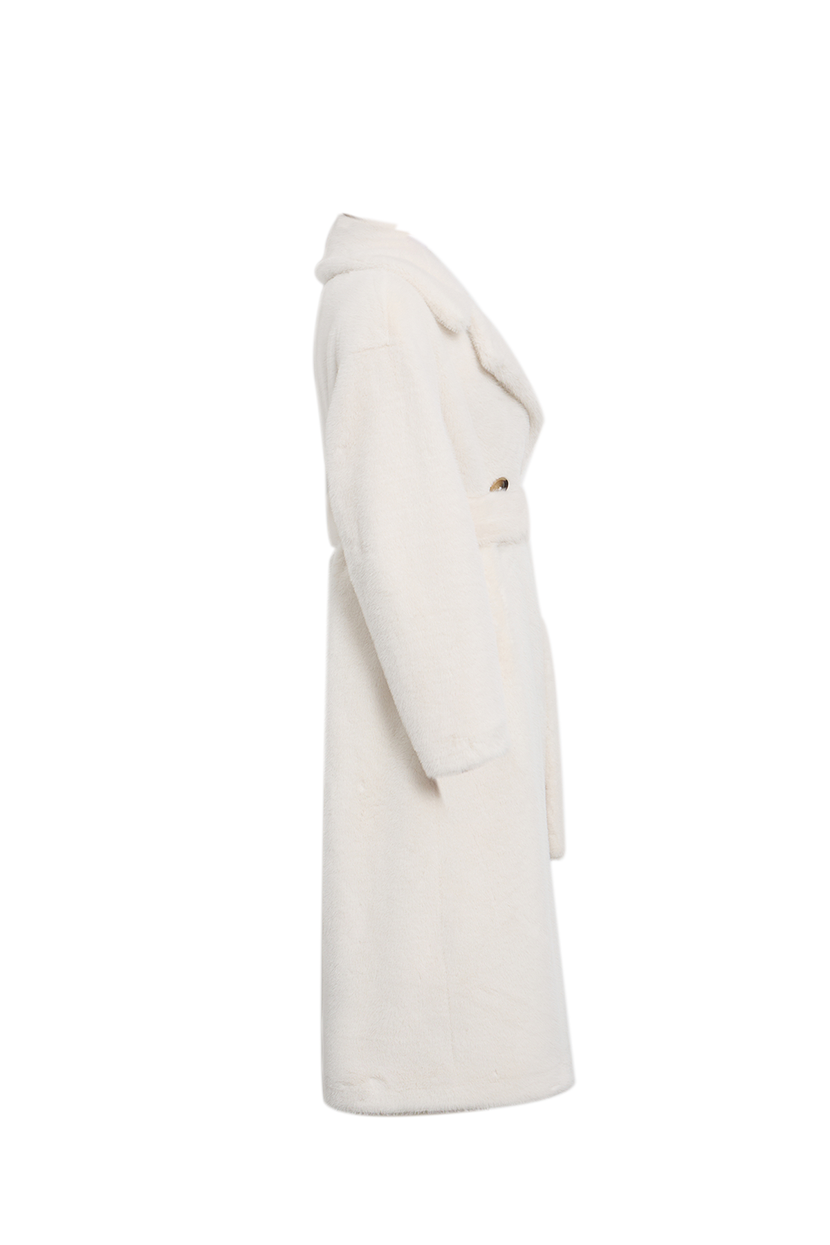 Scott Cashmere Women's Fur Long Coat Exclusive Design - White