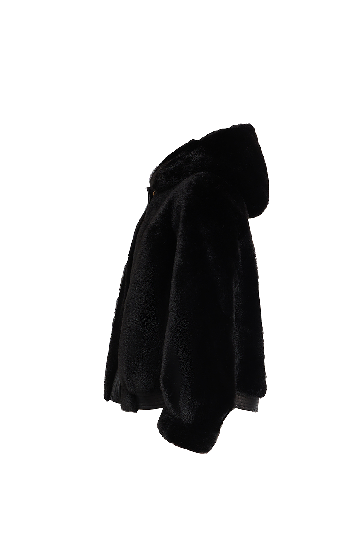 Scott Cashmere Women's Hooded Fur Jacket Exclusive Design - Black