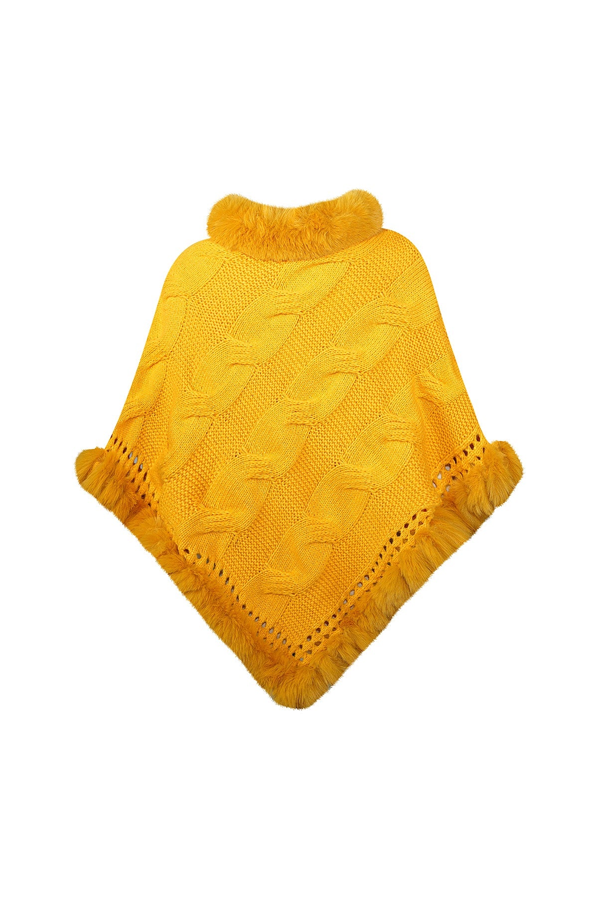 Scott Cashmere Women's Poncho Exclusive Design - Yellow