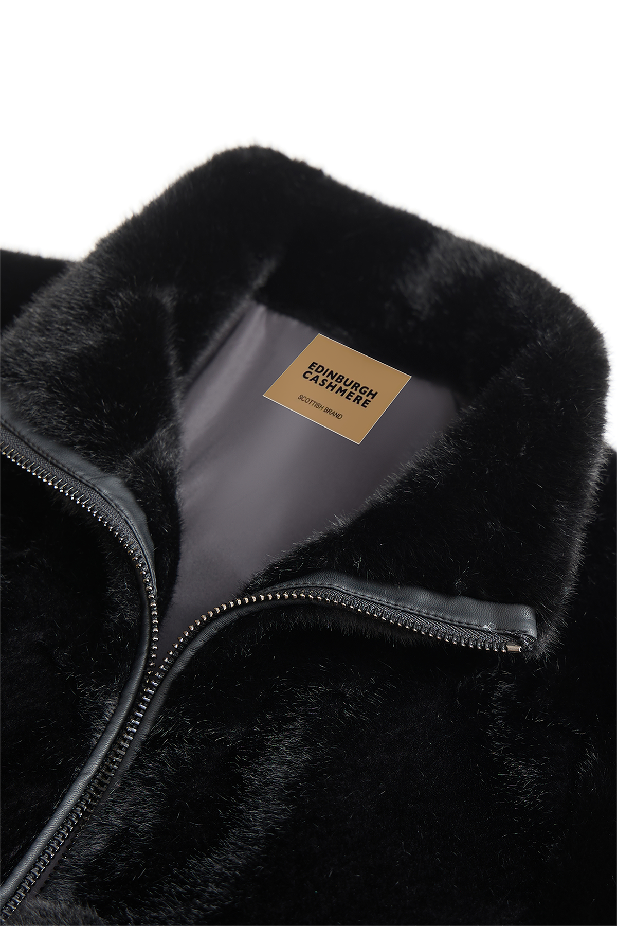 Scott Cashmere Men's Fur Jacket Exclusive Design - Black