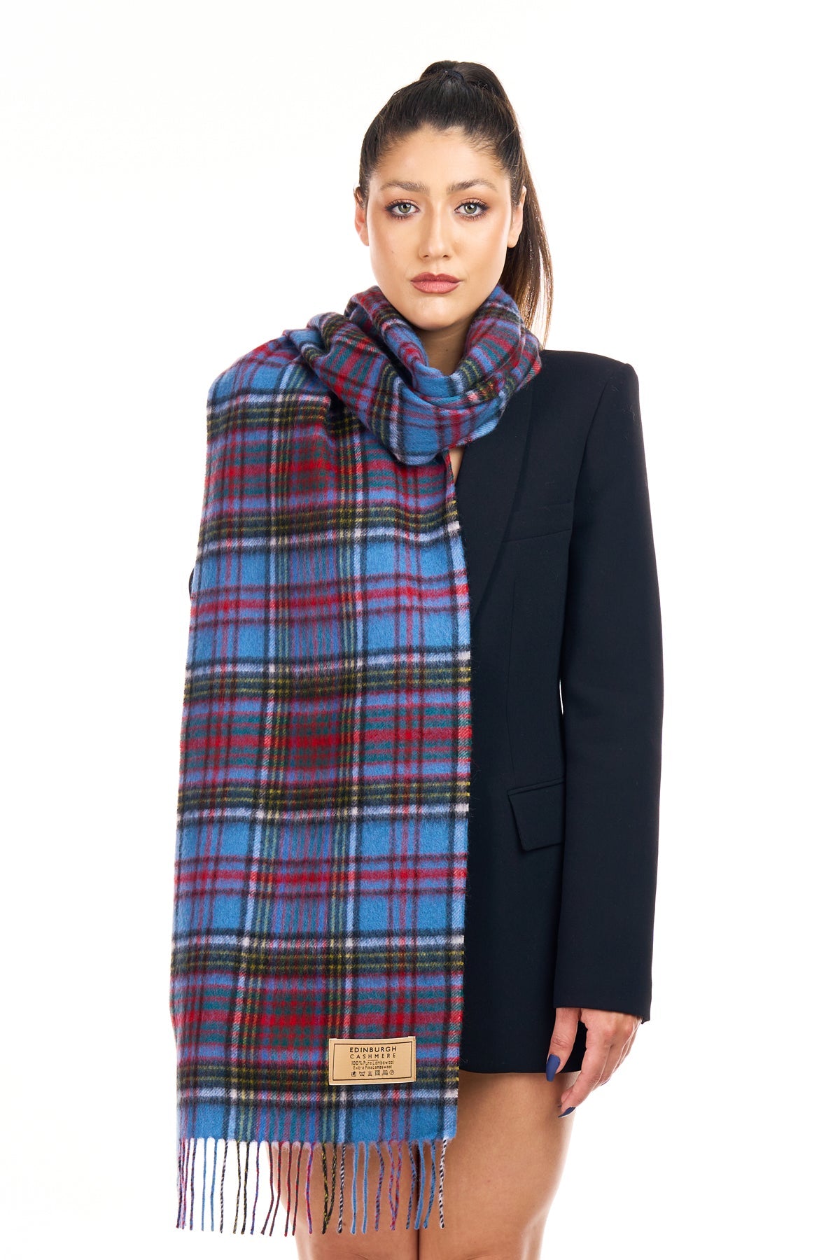 100% Pure Cashmere Scarf Design Anderson Tartan - Big Size