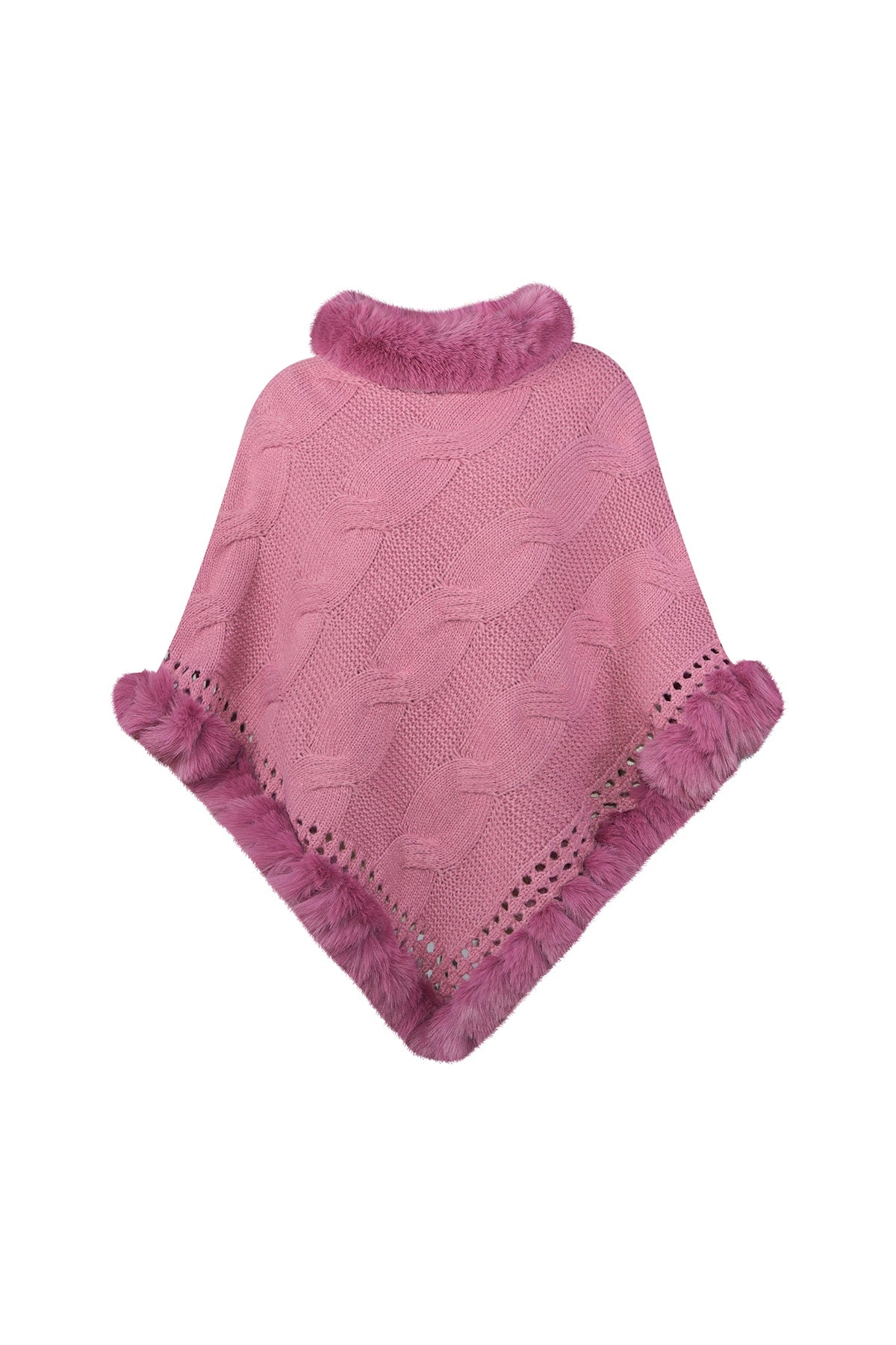 Scott Cashmere Women's Poncho Exclusive Design - Pink