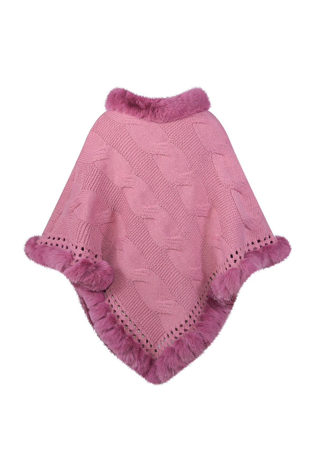 Scott Cashmere Women's Poncho Exclusive Design - Pink