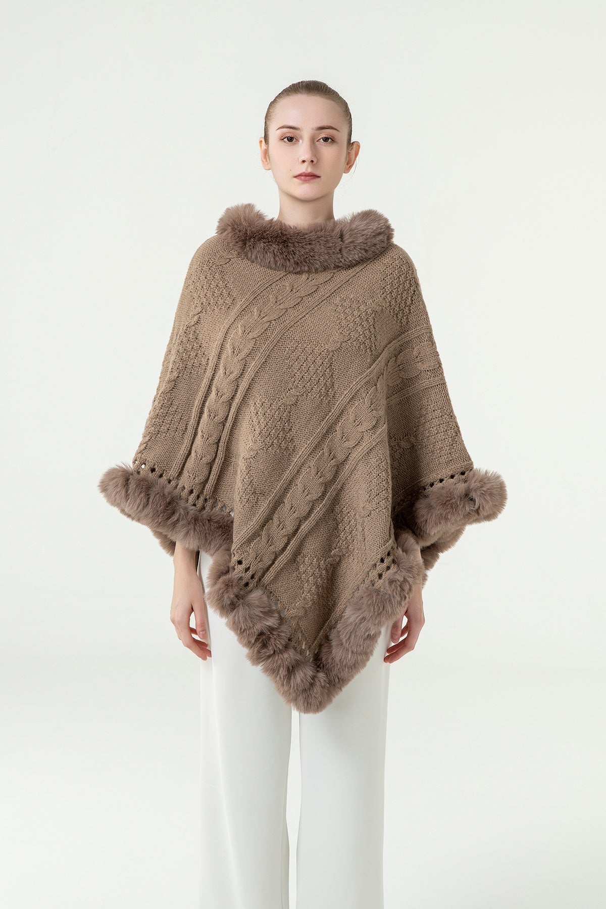 Women's Poncho Exclusive Design - Beige