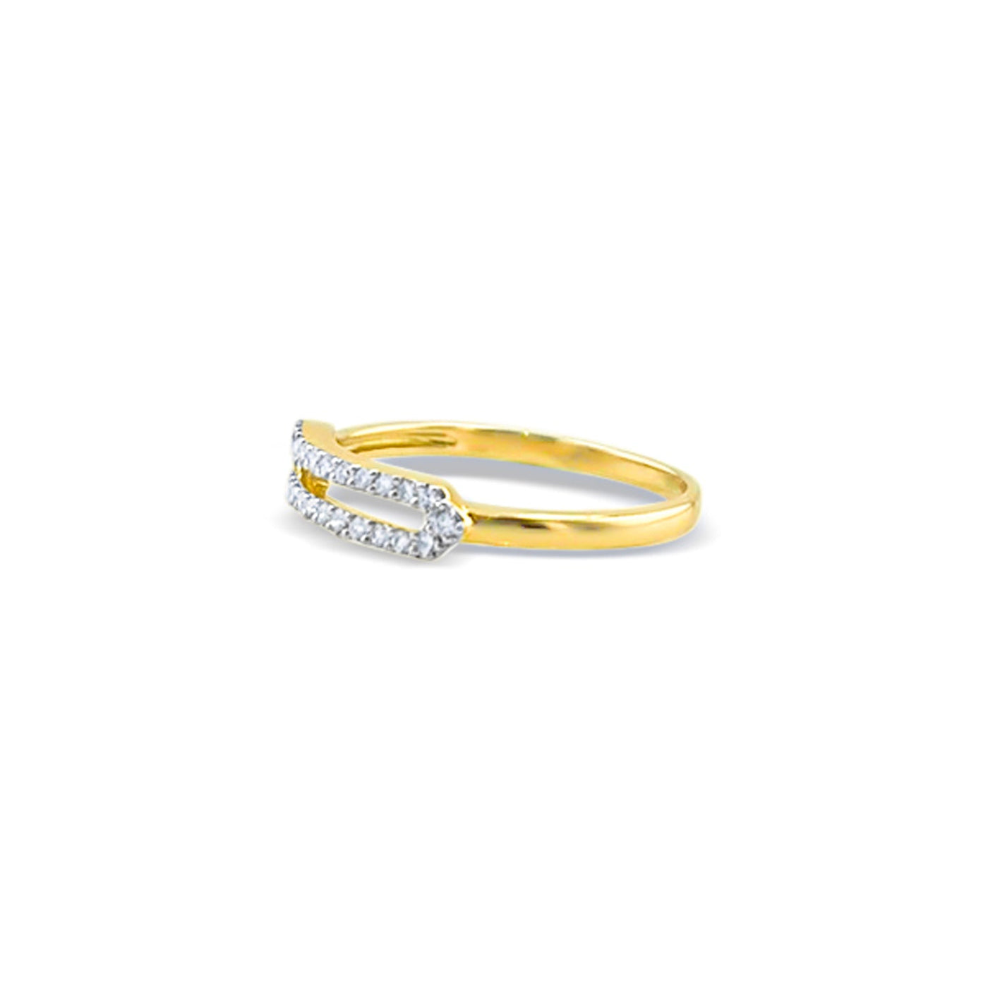 Lucchi 18k White and Yellow Gold with Diamond - Ring Style 53 (Size 14)