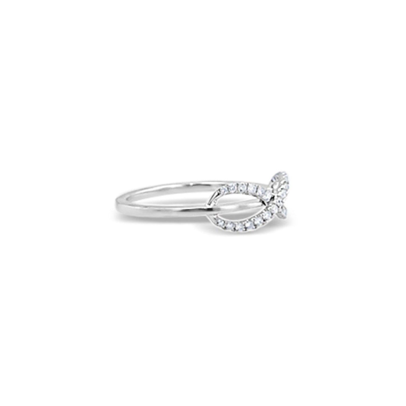 Lucchi 18k White Gold with Diamond - Ring Style 26 (Size 14)