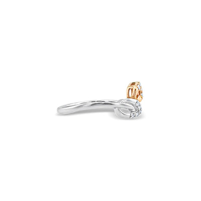 Lucchi 18k White and Yellow Gold with Diamond - Ring Style 20 (Size 15)