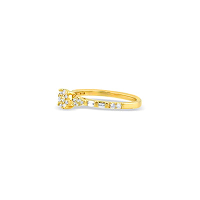 Lucchi 18k White & Yellow Gold with Diamond - Ring Style 57 (Size 14)