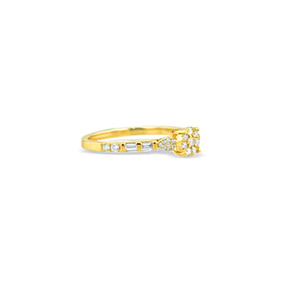 Lucchi 18k White & Yellow Gold with Diamond - Ring Style 57 (Size 14)