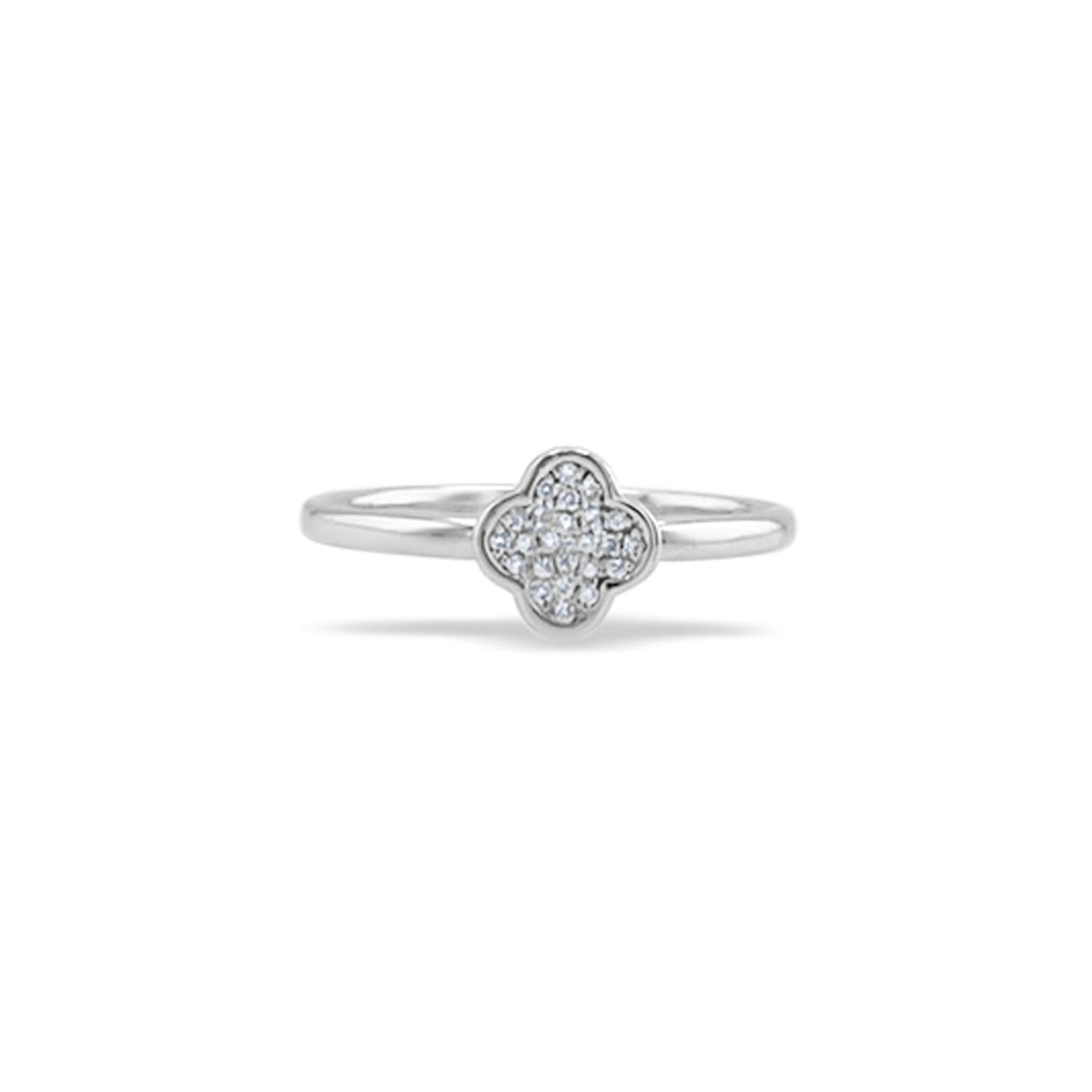 Lucchi 18k White Gold with Diamond - Ring Style 11 (Size: 14)