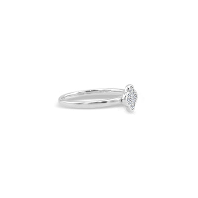 Lucchi 18k White Gold with Diamond - Ring Style 11 (Size: 14)