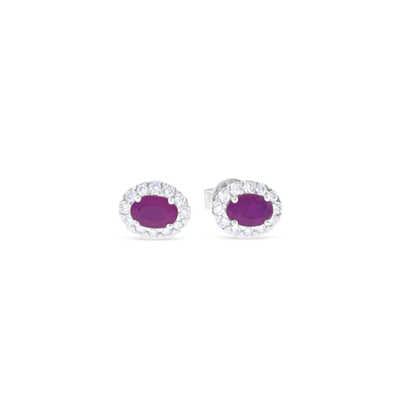 Lucchi 18k White Gold with Ruby and Diamonds - Earring Style 23