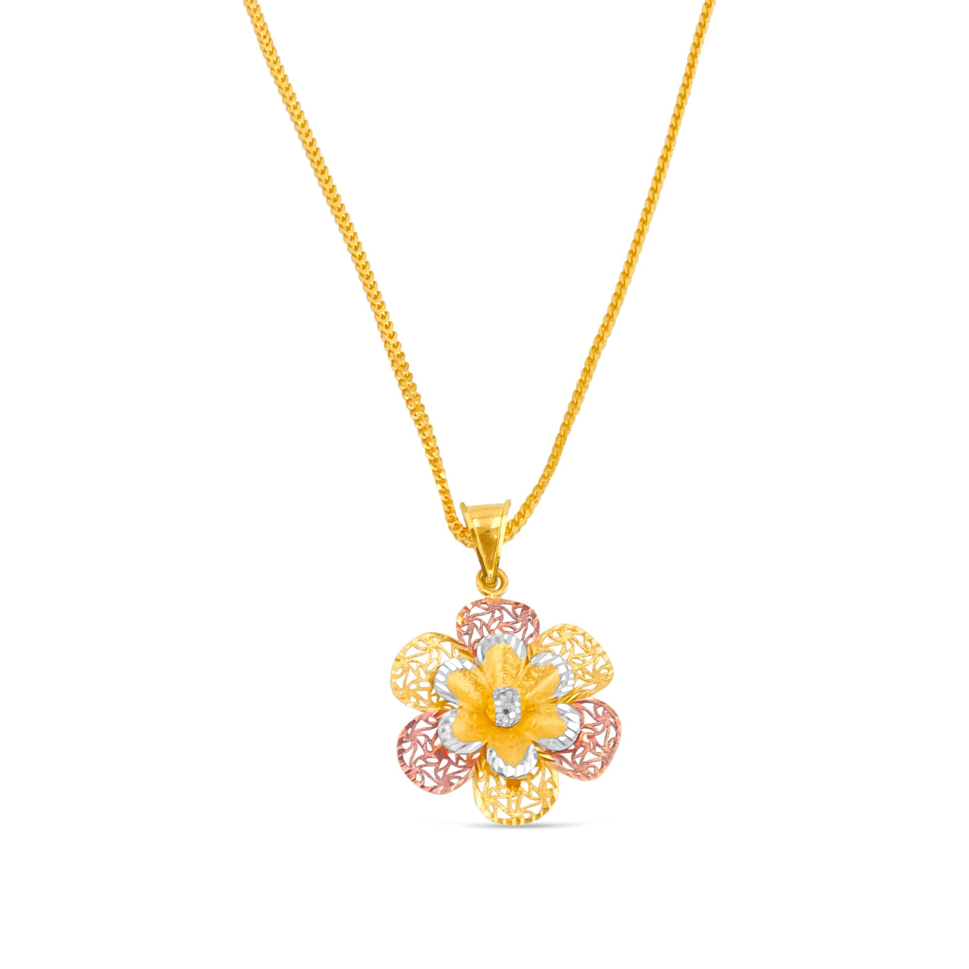 Lucchi 22k Yellow, White & Rose Gold - Pendant Style 21