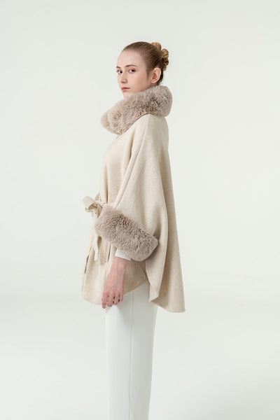 Scott Cashmere Women's Cape Exclusive Design - Cream