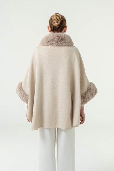 Scott Cashmere Women's Cape Exclusive Design - Cream