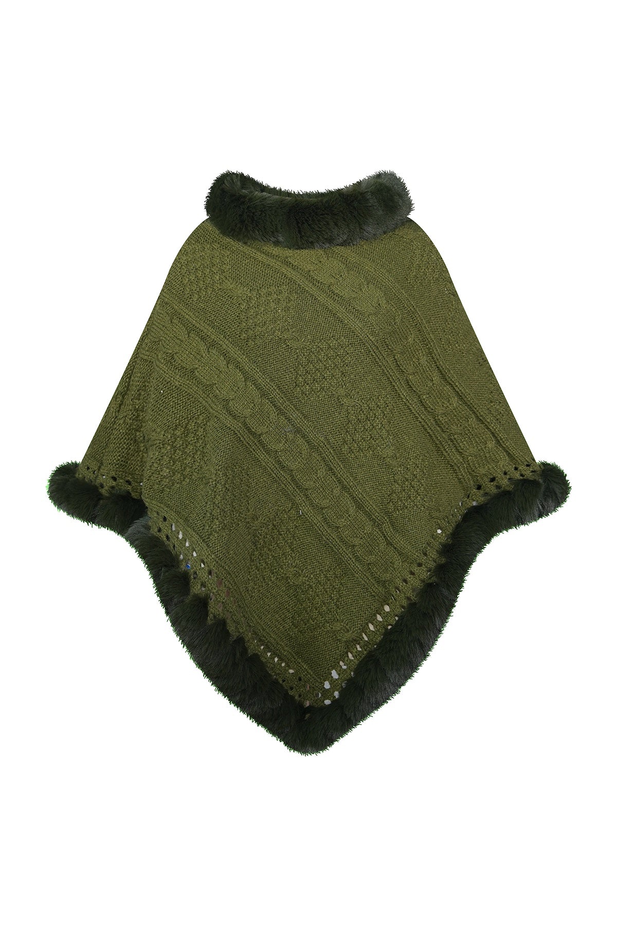 Scott Cashmere Women's Poncho Exclusive Design - Green