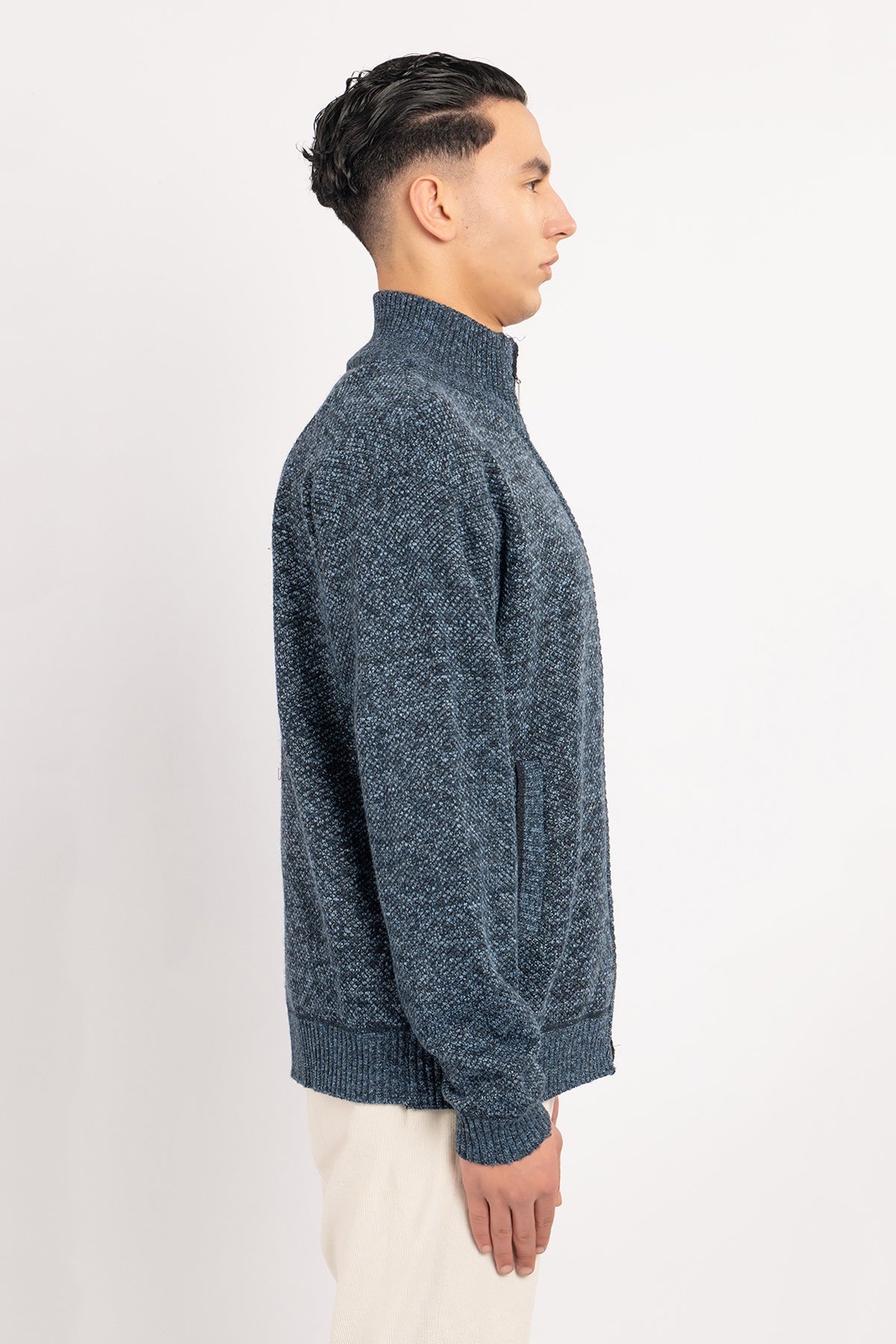 Scott Cashmere Men's Cardigan Exclusive Design - Blue