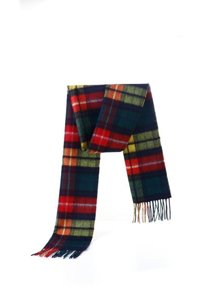 100% Pure Cashmere Scarf Scottish Design Buchanan Tartan - Big Size