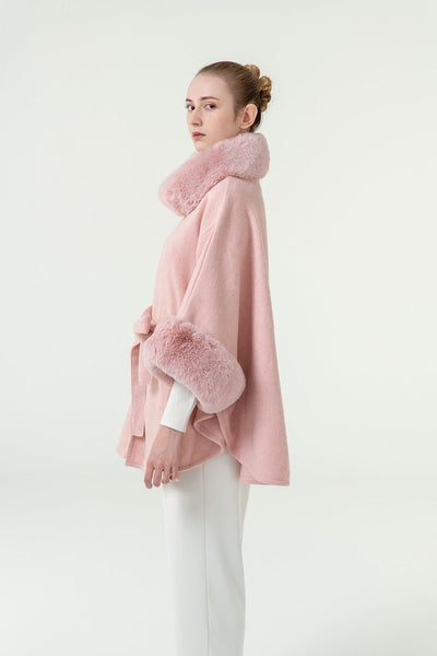 Scott Cashmere Women's Cape Exclusive Design - Pink