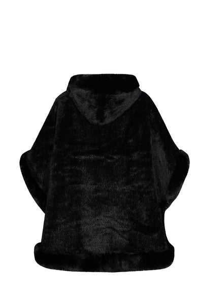 Scott Cashmere Women's Hooded Cape Exclusive Design - Black